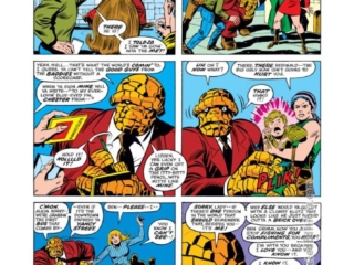 Fantastic Four #158, pg. 2; pencils, Rich Buckler; inks, Joe Sinnott; Thing, Human Torch, Crystal