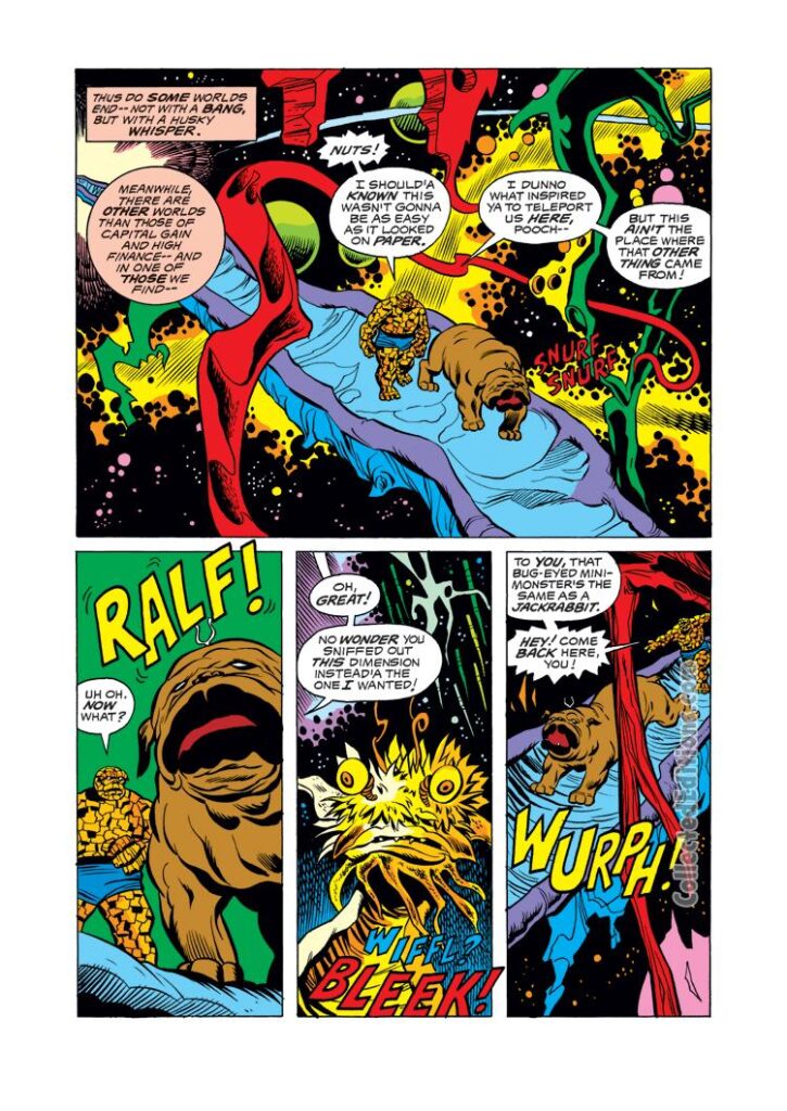 Fantastic Four #160, pg. 11; pencils, John Buscema; inks, Chic Stone; Lockjaw, Ben Grimm, Thing