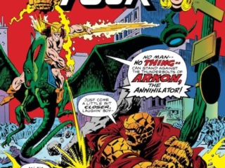 Fantastic Four #160 cover; pencils, Gil Kane; inks, Al Milgrom; Thing, Arkon the Annihilator