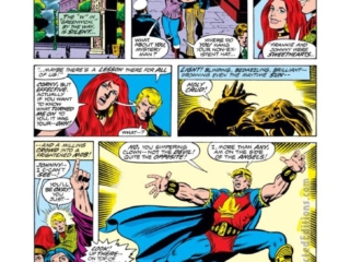 Fantastic Four #164, pg. 6; layouts, George P&eacute;rez; pencils and inks, Joe Sinnott; Frankie Ray, first appearance, Marvel Boy, Crusader, Robert Grayson, Johnny Storm