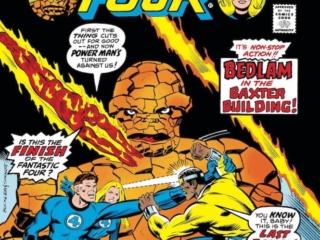 Fantastic Four #169 cover; pencils, Rich Buckler; inks, Joe Sinnott; Luke Cage, Bedlam in the Baxter Building, Thing, Power Man