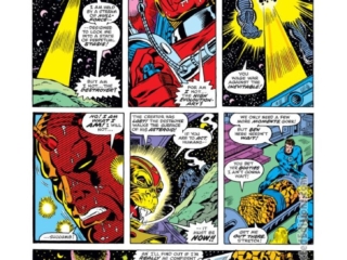 Fantastic Four #172, pg. 13; pencils, George P&eacute;rez; inks, Joe Sinnott; Destroyer, Asgard, High Evolutionary. Thing, cosmic comics, outer space