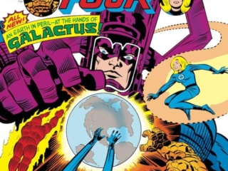 Fantastic Four #173 cover; pencils, Jack Kirby; inks, Joe Sinnott; Galactus