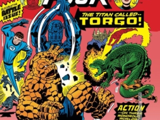 Fantastic Four #174 cover; pencils, Jack Kirby; inks, Frank Giacoia; The Titan Called Torgo, High Evolutionary, Thing