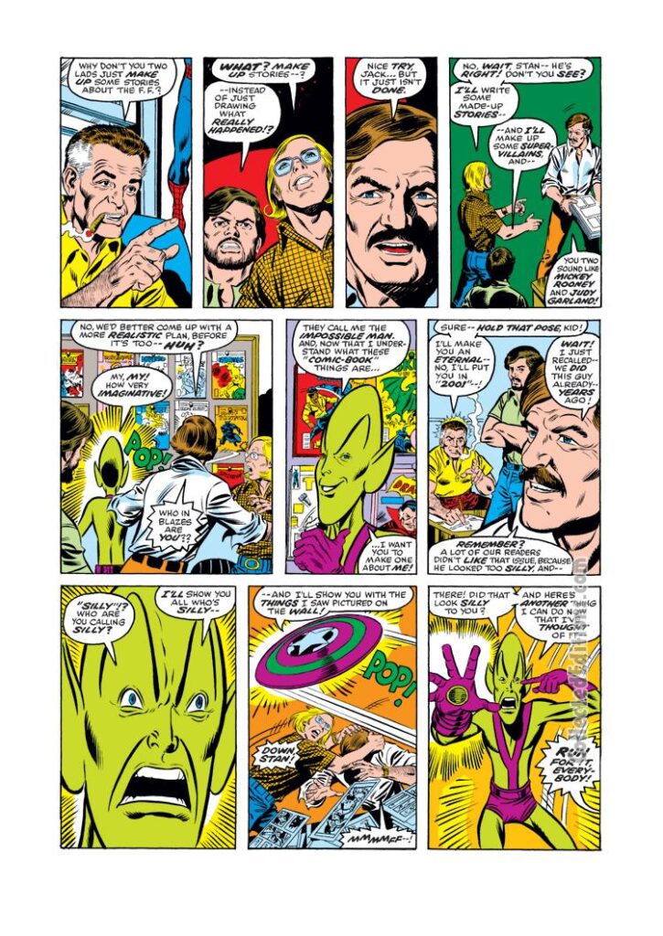 Fantastic Four #176, pg. 11; pencils, George Pérez; inks, Joe Sinnott; Impossible Man, Stan Lee, Roy Thomas, Marv Wolfman, Jack Kirby