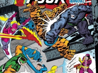 Fantastic Four #178 cover; pencils, John Romita Sr.; inks, Joe Sinnott; Showdown with the Frightful Four, The Brute, Trapster, Wizard, Sandman