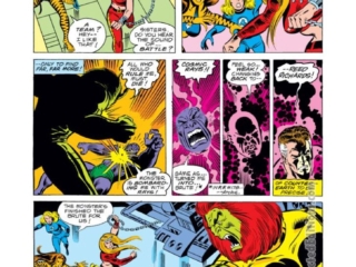 Fantastic Four #183, pg. 12;  layouts, Sal Buscema; pencils and inks, Joe Sinnott; Thundra, Tigra, Invisible Girl, The Brute