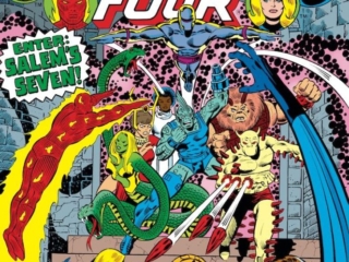 Fantastic Four #186 cover; pencils, George P&eacute;rez; inks, Joe Sinnott; Enter: Salem's Seven; Brutacus; Hydron; Thornn; Vakume; Gazelle; Reptilla; Vertigo, first appearance