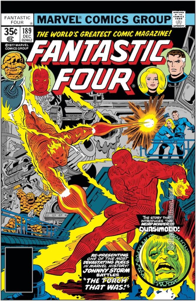 Fantastic Four #189 cover; pencils, Keith Pollard; inks, Frank Giacoia; Quasimodo