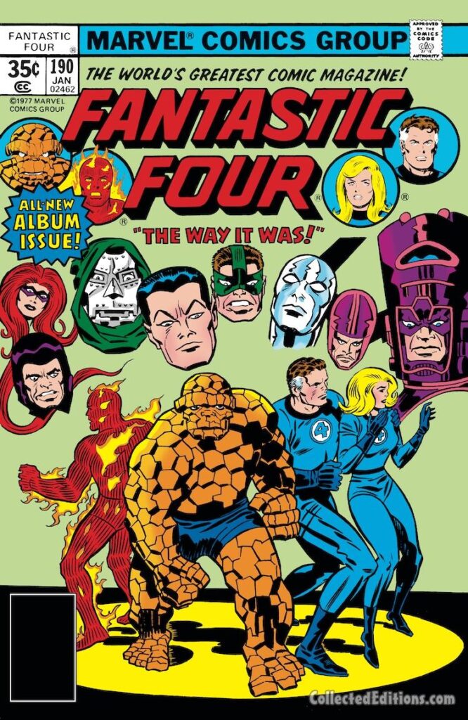 Fantastic Four #190 cover; pencils, Jack Kirby; inks, Frank Giacoia; The Way It Was; All-New Album Issue