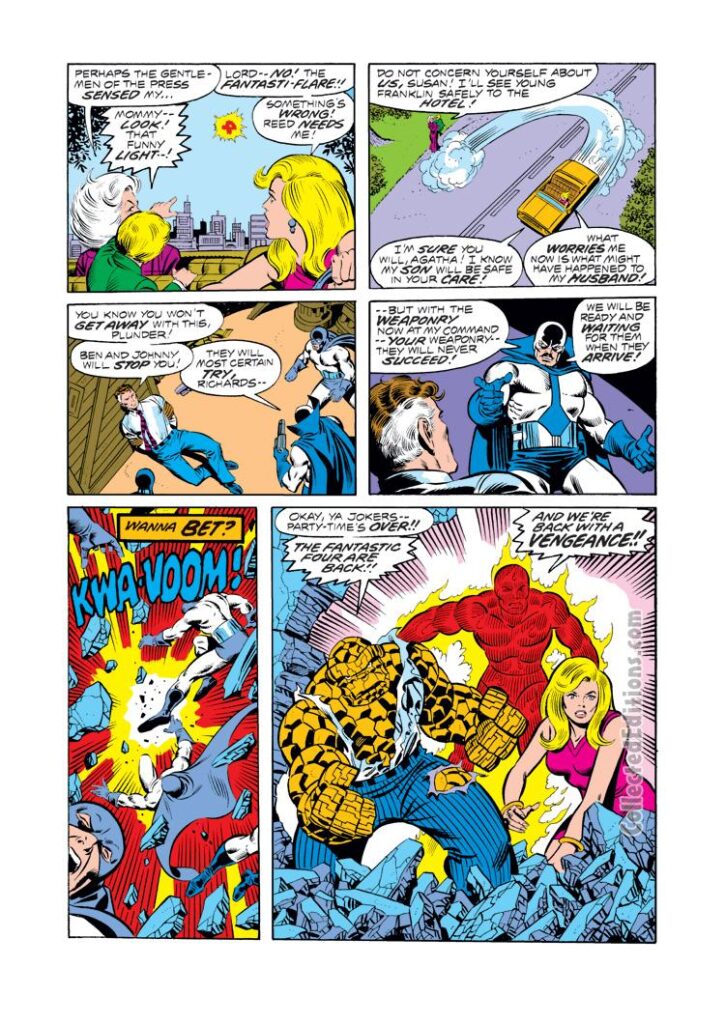 Fantastic Four #191, pg. 13; layouts, George Pérez; pencils and inks, Joe Sinnott; Plunderer, Agatha Harkness
