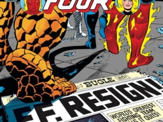 Fantastic Four #191 cover; pencils, George P&eacute;rez; inks, Joe Sinnott; FF Resign newspaper headlines