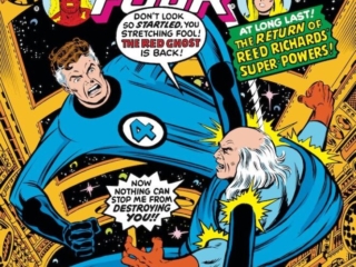 Fantastic Four #197 cover; pencils, George P&eacute;rez; inks, Joe Sinnott; The Red Ghost, Mister Fantastic/Reed Richards