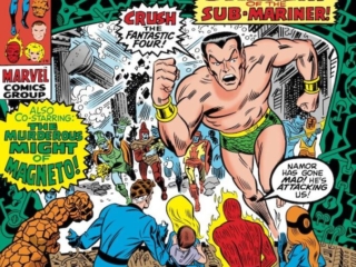 Fantastic Four #102 cover; pencils, John Romita Sr.; inks, John Verpoorten; The Super-Strength of the Sub-Mariner, Namor, The Might of Magneto