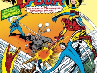 Fantastic Four #202 cover; pencils, John Buscema; inks, Joe Sinnott; Mayhem Over Manhattan, Iron Man, Quasimodo