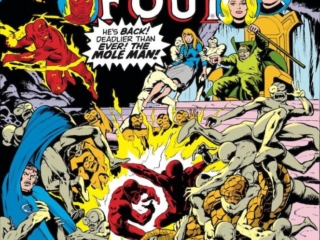 Fantastic Four Annual #13 cover; pencils, Keith Pollard; inks, Steve Leialoha; Mole Man, Subterraneans/Moloids