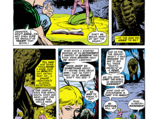 Fear #11, pg. 2; pencils, Rich Buckler; inks, Jim Mooney; Man-Thing, Jennifer Kale, Andrew Kale, first appearance