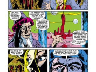 Fear #14, pg. 10; pencils, Val Mayerik; inks, Chic Stone; Man-Thing, Jennifer Kale, Dakimh the Enchanter, Sandt, Mists of Maalock