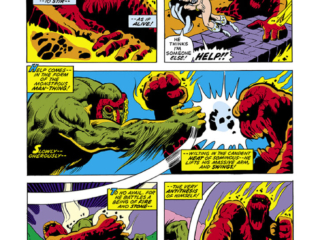 Fear #15, pg. 17; pencils, Val Mayerik; inks, Frank McLaughlin; Man-Thing, Zhered-Na, Jennifer Kale