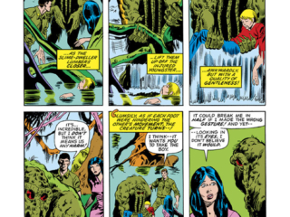 Fear #18, pg. 6; pencils, Val Mayerik; inks, Sal Trapani; Man-Thing, Kevin Kennerman, Mary Brown, Ralph Sorrell