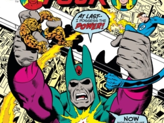 Fantastic Four #208 cover; layout, Dave Cockrum; the Sphinx