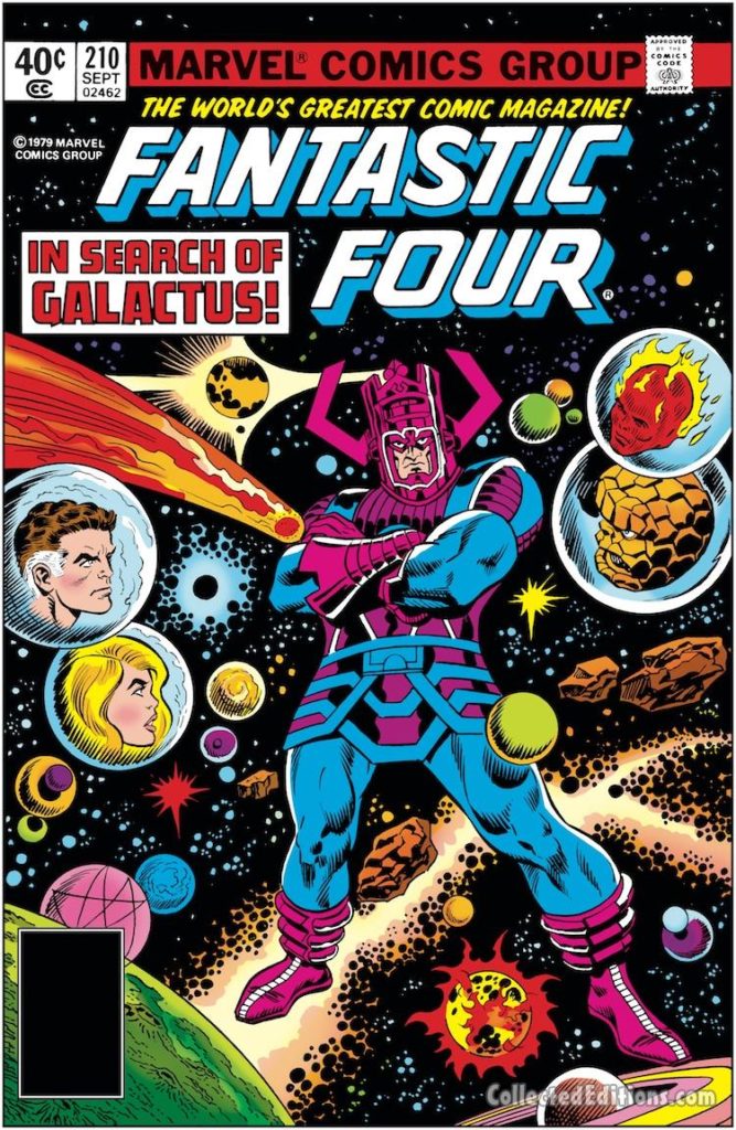 Fantastic Four #210 cover; pencils, Keith Pollard; Galactus