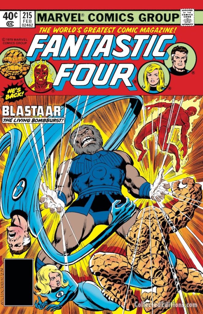 Fantastic Four #215 cover; pencils, Ron Wilson; inks, Joe Rubinstein; Blastaar