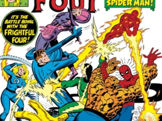 Fantastic Four #218 cover; pencils, Al Milgrom; inks, Joe Sinnott; Spider-Man/Frightful Four