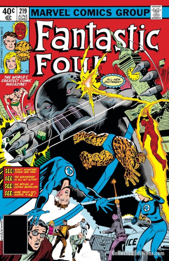 Fantastic Four #219 cover; pencils, Bill Sienkiewicz; inks, Joe Sinnott