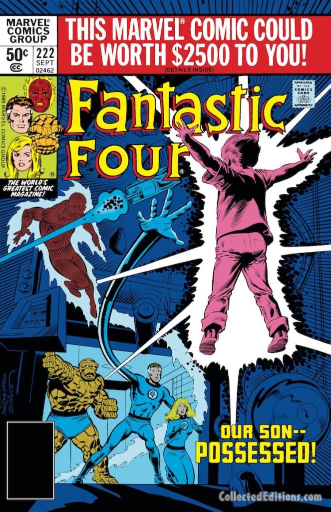 Fantastic Four #222 cover; pencils, Bill Sienkiewicz; inks, Joe Sinnott; Franklin Richards