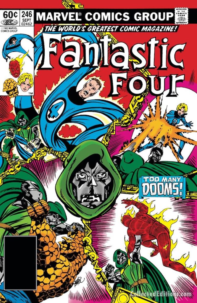 Fantastic Four #246 cover; pencils and inks, John Byrne; Doctor Doom