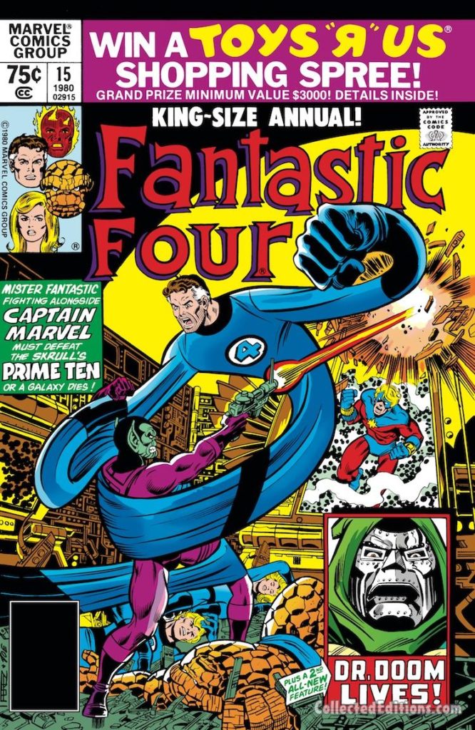 Fantastic Four Annual #15 cover; pencils, George Pérez; inks, Joe Sinnott; Super-Skrull