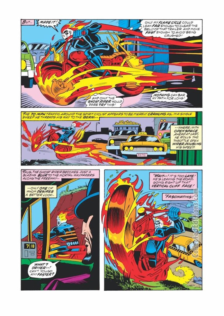 Ghost Rider #26, pg. 2; pencils, Don Perlin; inks, Sam Grainger; Doctor Druid