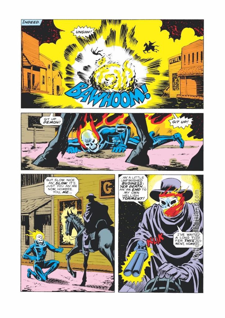 Ghost Rider #32, pg. 5; pencils, Don Perlin; inks, Rick Bryant; Bounty Hunter