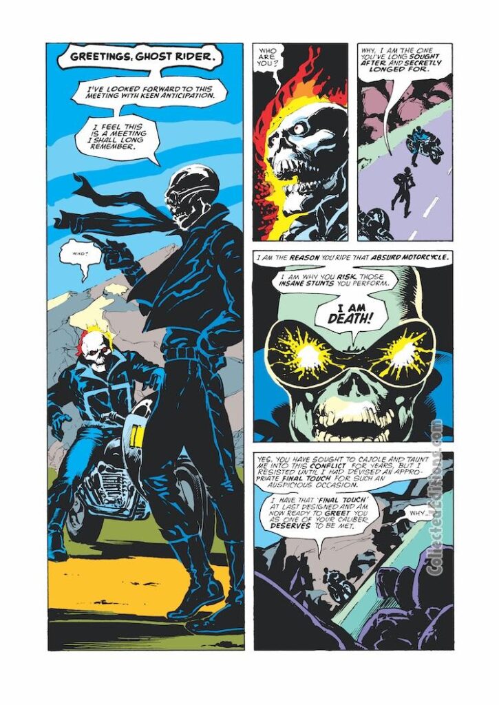 Ghost Rider #35, pg. 4; layouts, Jim Starlin; pencils, Steve Leialoha; inks, Jim Starlin, Michael Netzer, Steve Leialoha; Death Ryder