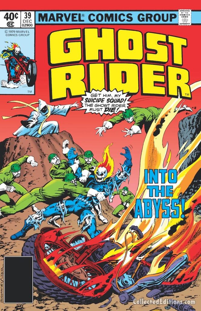Ghost Rider #39 cover; pencils, Bob Budiansky; inks, Bob Wiacek; Into the Abyss, Death Cult