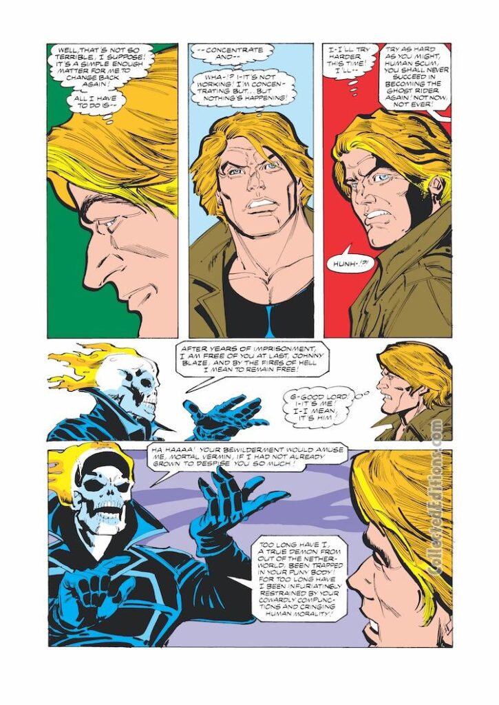 Ghost Rider #43, pg. 8; pencils, Carmine Infantino; inks, Ricardo Villamonte; Johnny Blaze