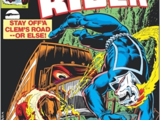 Ghost Rider #51 cover; pencils, Bob Budiansky; inks, Al Milgrom, Clement Barstow, stay off clem&rsquo;s road or else