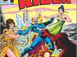 Ghost Rider #52 cover; pencils, Bob Budiansky; inks, Al Milgrom; Deadliest creatures on earth, the Sirens of Kronos, Leucosia, Ligea, Parthenope