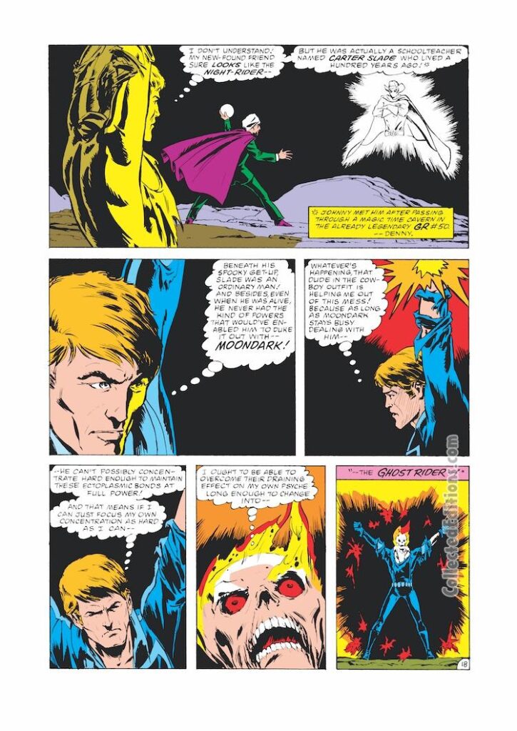 Ghost Rider #56, pg. 18; pencils, Don Perlin; inks, Frank Giacoia; Carter Slade, Night Rider, Western, Moondark