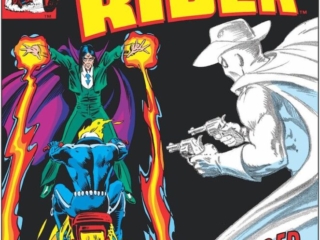 Ghost Rider #56 cover; pencils, Bob Budiansky; inks, Bob Wiacek; Night Rider, western cowboy, Moondark