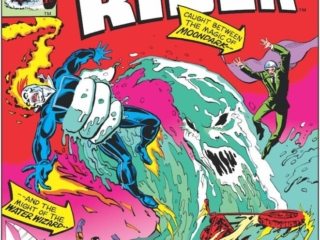 Ghost Rider #59 cover; pencils, Bob Budiansky; inks, Frank Miller; Moondark the Magician, Water Wizard, Water Demon