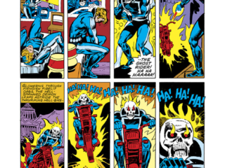 Ghost Rider #65, pg. 7; pencils, Jack Sparling; inks, Tom Sutton Ghost Rider #65, pg. 7; pencils, Jack Sparling; inks, Tom Sutton; Johnny Blaze transformation, Dynamite