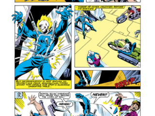 Ghost Rider #79, pg. 19; pencils, Bob Budiansky; inks, Kevin Dzuban; Johnny Blaze, Zarathos, Freakmaster