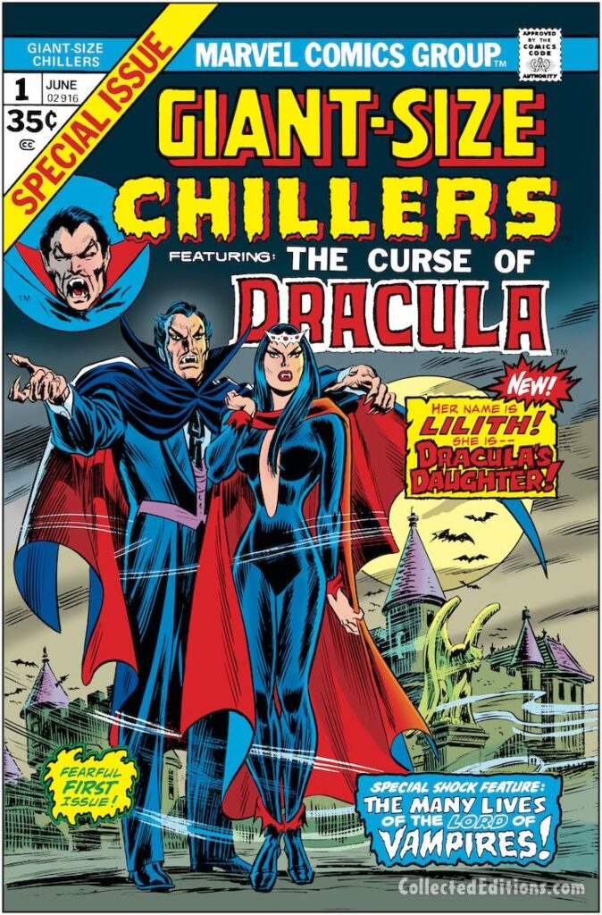 Giant-Size Chillers Featuring the Curse of Dracula #1 cover; pencils and inks, John Romita; The Curse of Dracula, Count, Tomb of Dracula, Lilith, Dracula’s daughter