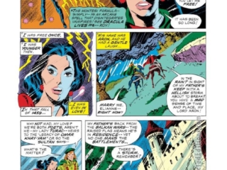 Giant-Size Dracula #3, pg. 5; pencils, Don Heck; inks, Frank Springer; Montesi Formula; Lilith, Daughter of Dracula; Aron, Lord Turac, Lady Turac, Omar Khay-Yam