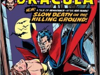 Giant-Size Dracula #3 cover; pencils, Gil Kane; inks, Tom Palmer; A Tale of Vengeance After 400 Years, Slow Death on the Killing Ground