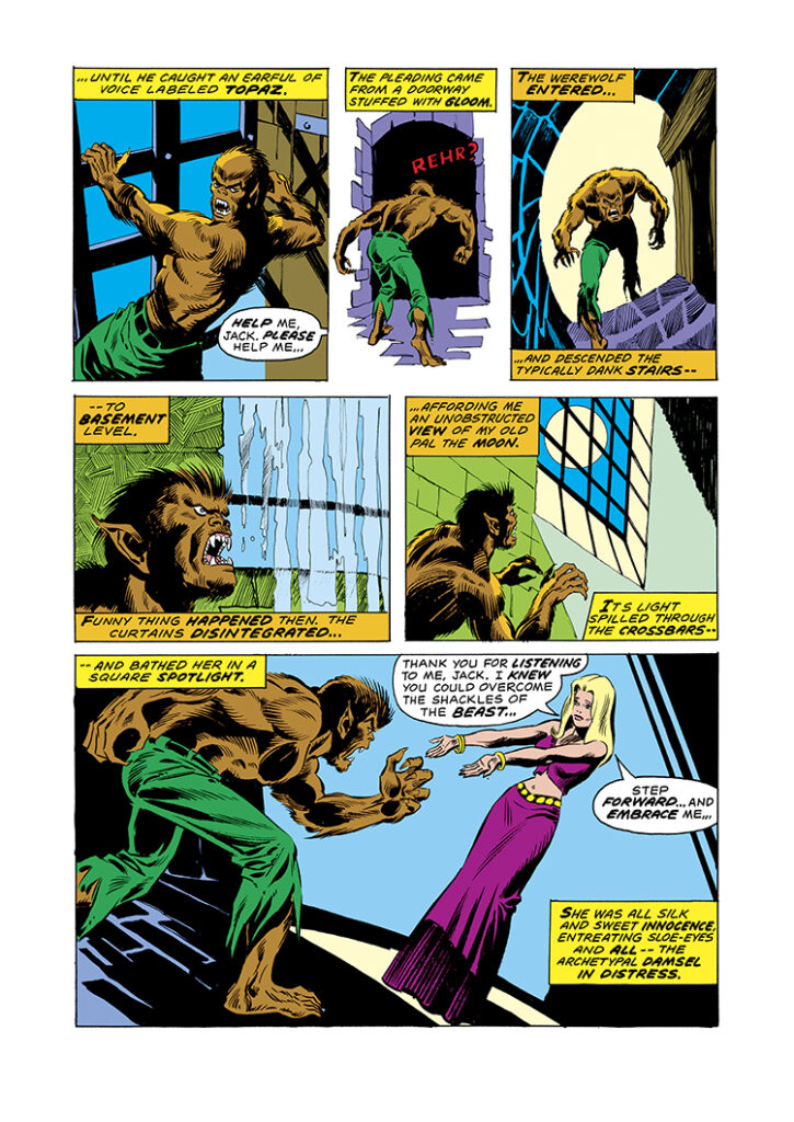 Giant-Size Werewolf #3, pg. 5; pencils, Don Perlin; inks, Sal Trapani; Topaz, Jack Russell