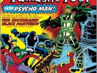 Giant-Size Fantastic Four #5 cover; pencils, Jack Kirby; inks, Frank Giacoia; Psycho-Man reprint cover Annual