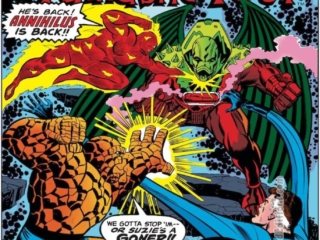 Giant-Size Fantastic Four #6 cover; pencils, Ron Wilson; inks, Joe Sinnott; Annihilus, Negative Zone, annual reprint cover